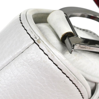 Christian Dior White Leather Saddle Handbag