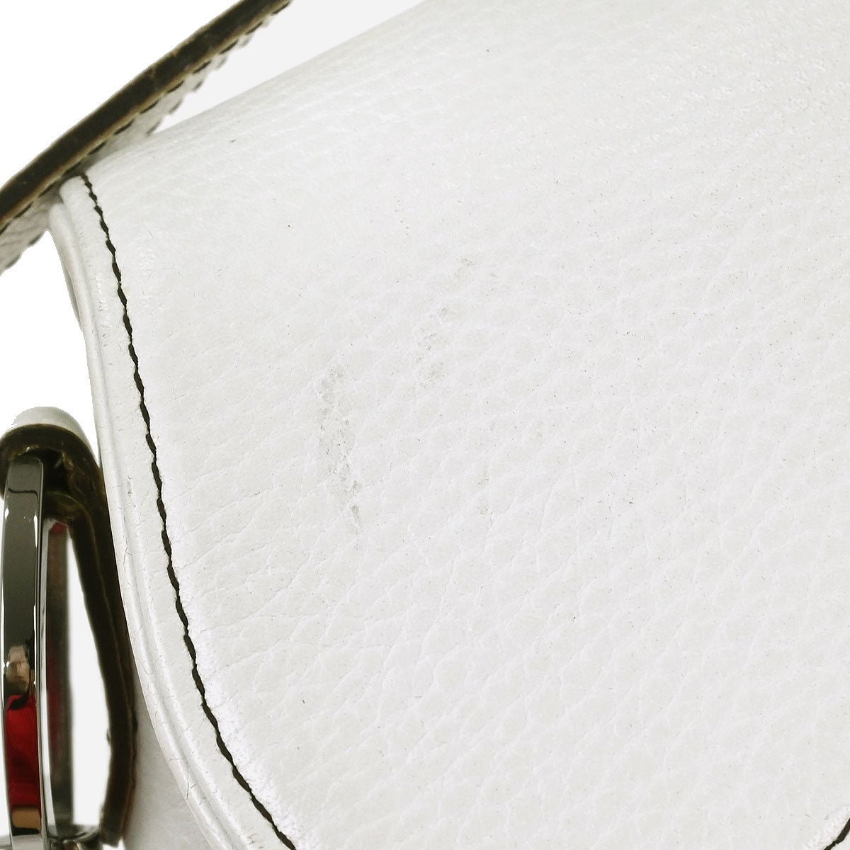 Christian Dior White Leather Saddle Handbag