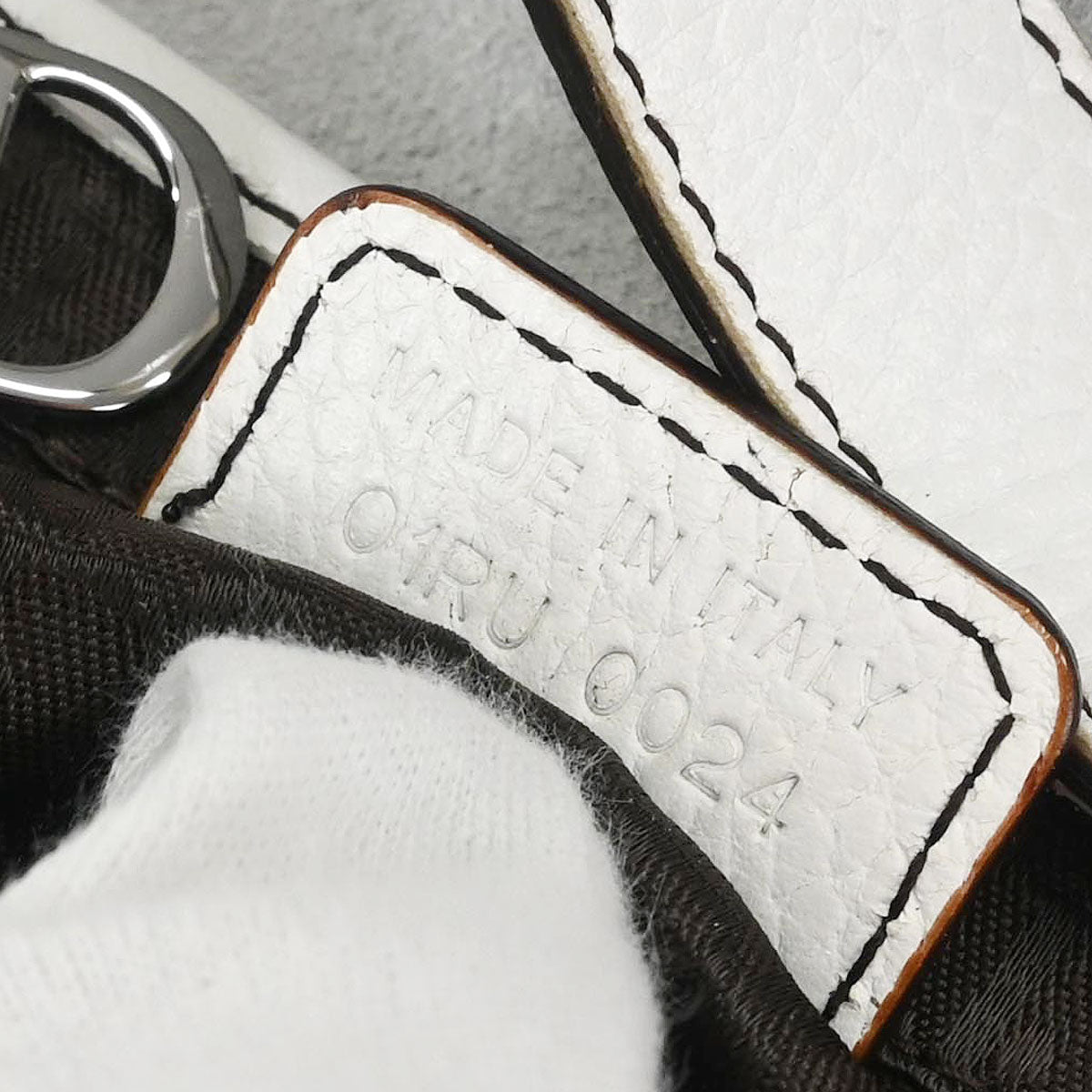 Christian Dior White Leather Saddle Handbag
