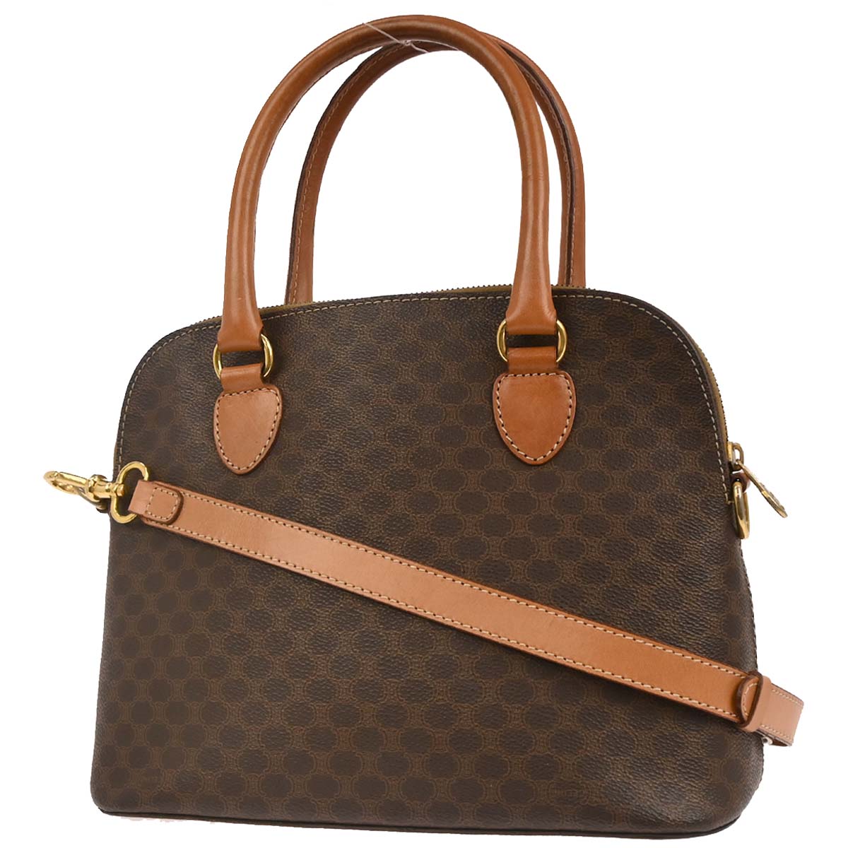 Celine Brown Macadam 2way Shoulder Handbag