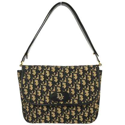 Christian Dior Beige Navy Trotter Shoulder Bag