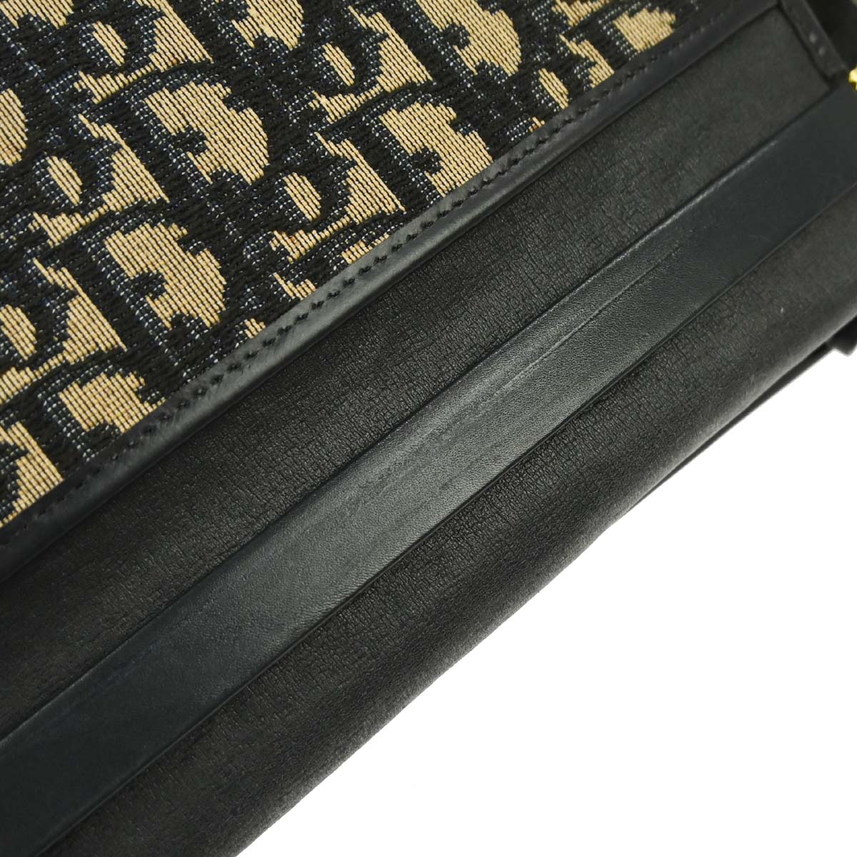 Christian Dior Beige Navy Trotter Shoulder Bag