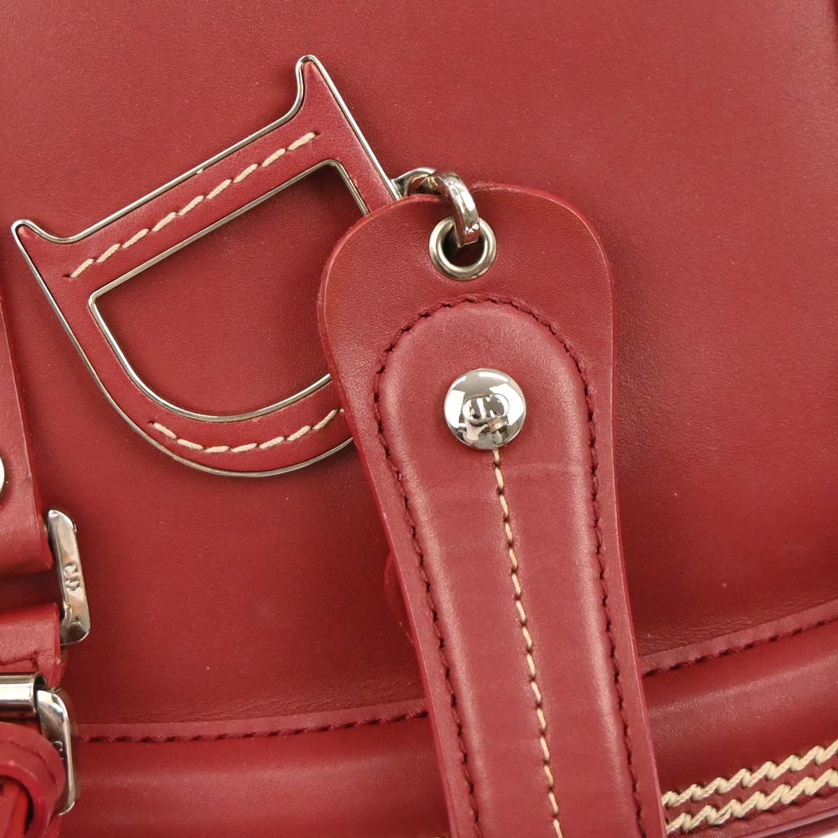 Christian Dior Red Leather Detective Handbag
