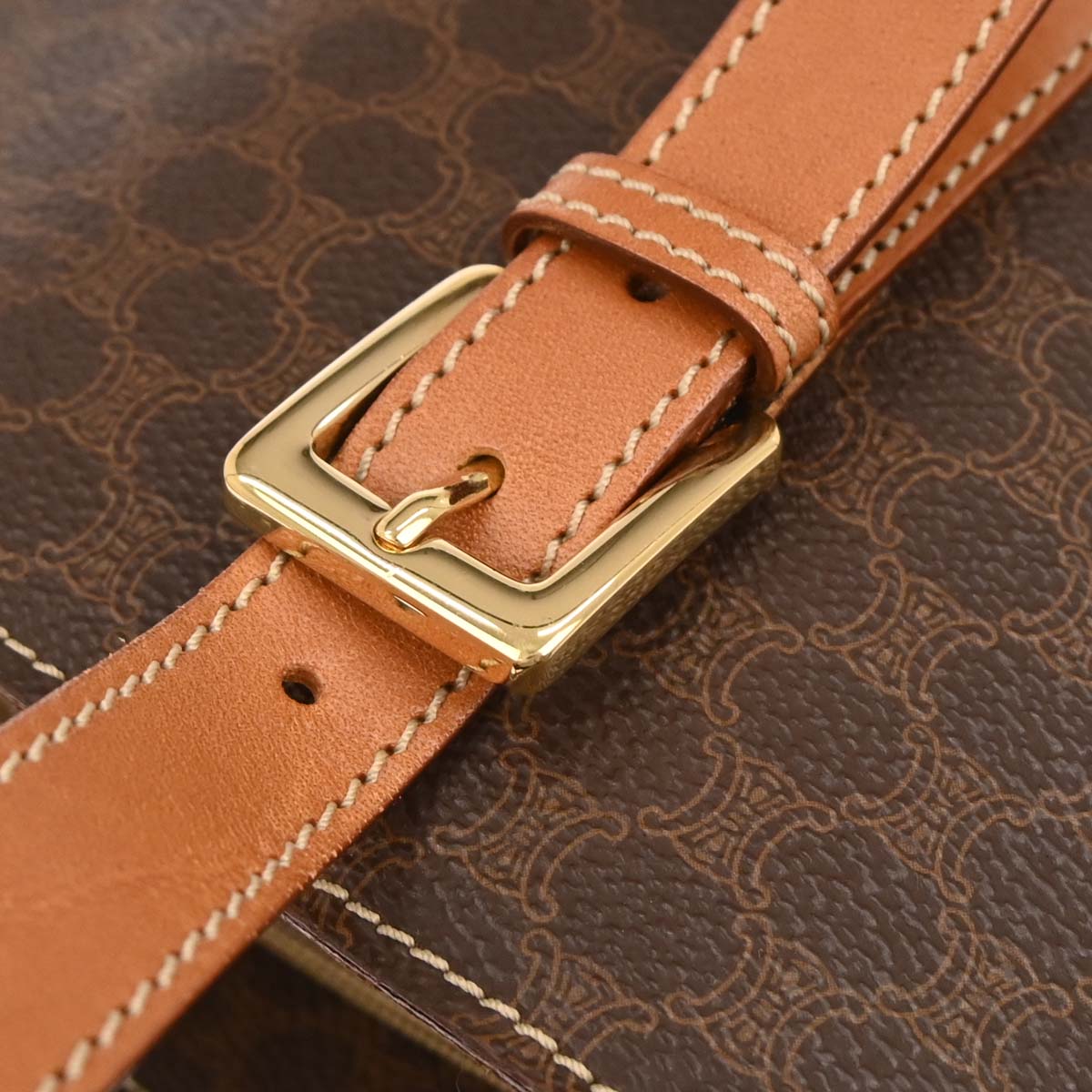 Celine Brown Macadam Shoulder Bag