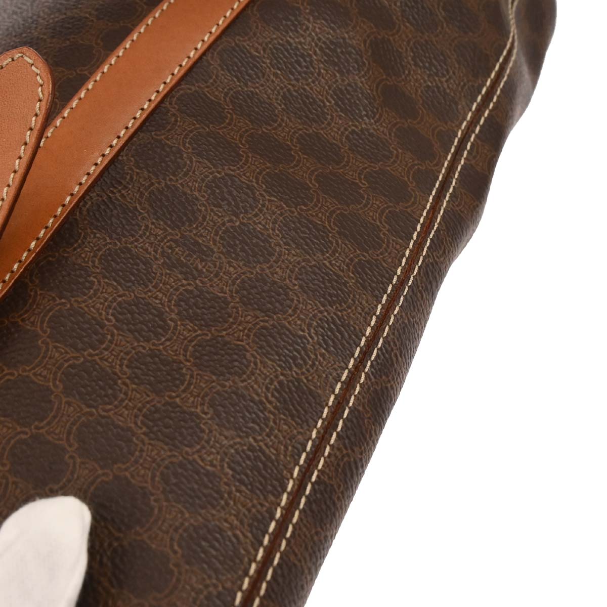 Celine Brown Macadam Shoulder Bag