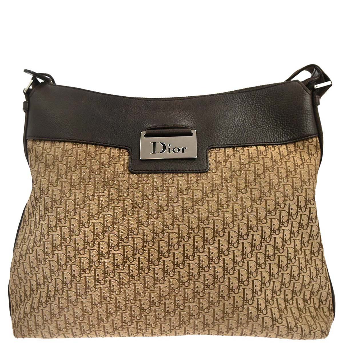 Christian Dior Beige Brown Street Chic Trotter Shoulder Bag