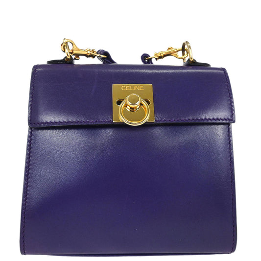 Celine Purple Leather Shoulder Bag