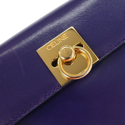 Celine Purple Leather Shoulder Bag