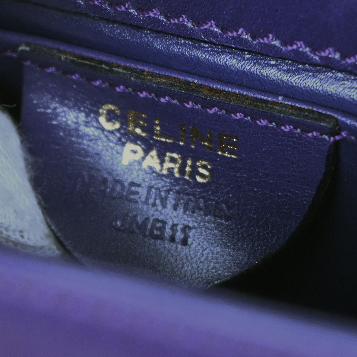 Celine Purple Leather Shoulder Bag