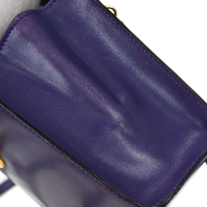 Celine Purple Leather Shoulder Bag