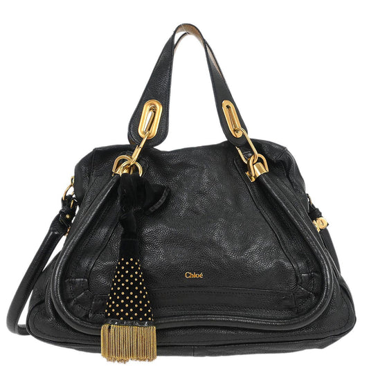 Chloe Black Paraty 2way Shoulder Handbag