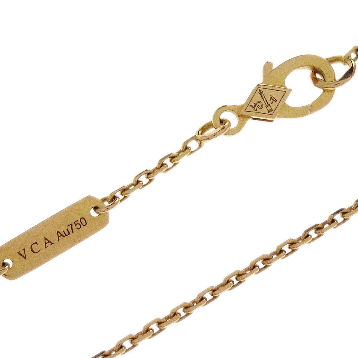 Van Cleef & Arpels Alhambra Pendant Necklace Onyx Diamond Au750