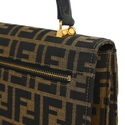 Fendi Brown Canvas Zucca Briefcase 2way Shoulder Handbag