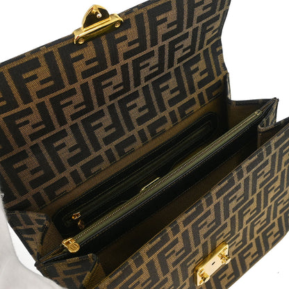 Fendi Brown Canvas Zucca Briefcase 2way Shoulder Handbag