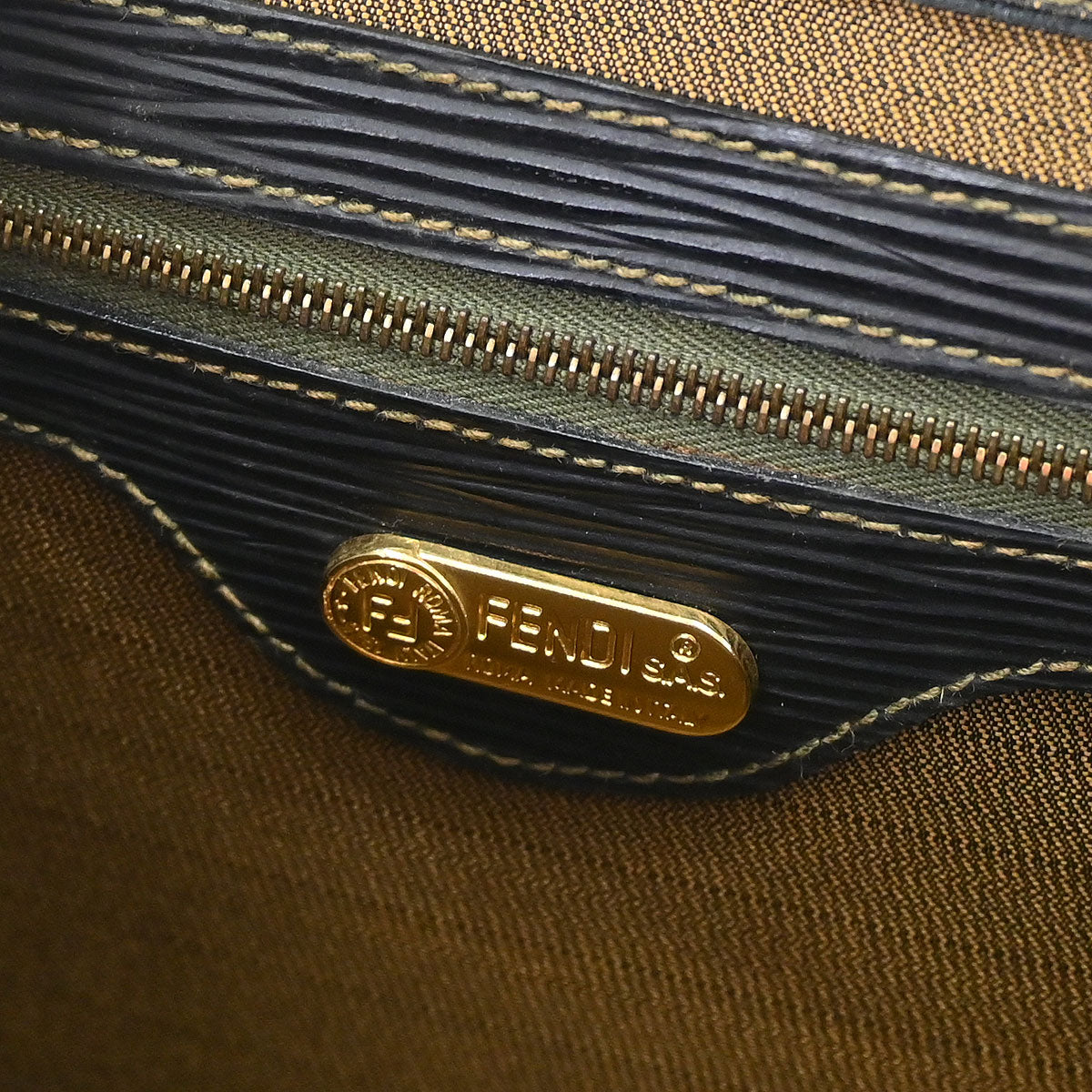 Fendi Brown Canvas Zucca Briefcase 2way Shoulder Handbag