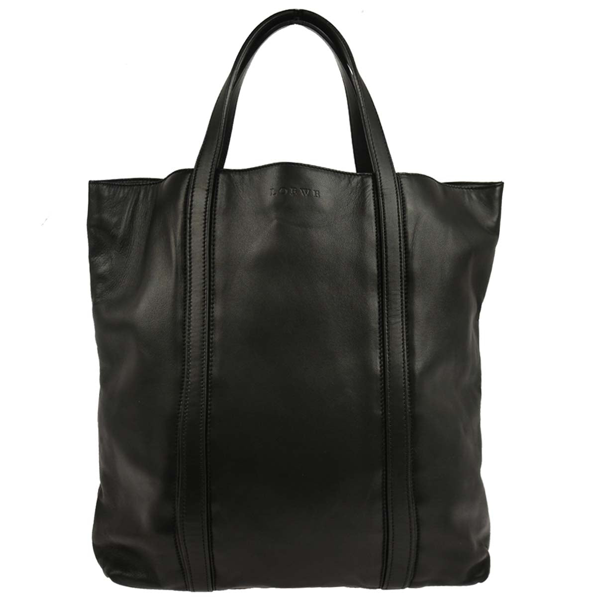 Loewe Black Leather Tote Handbag