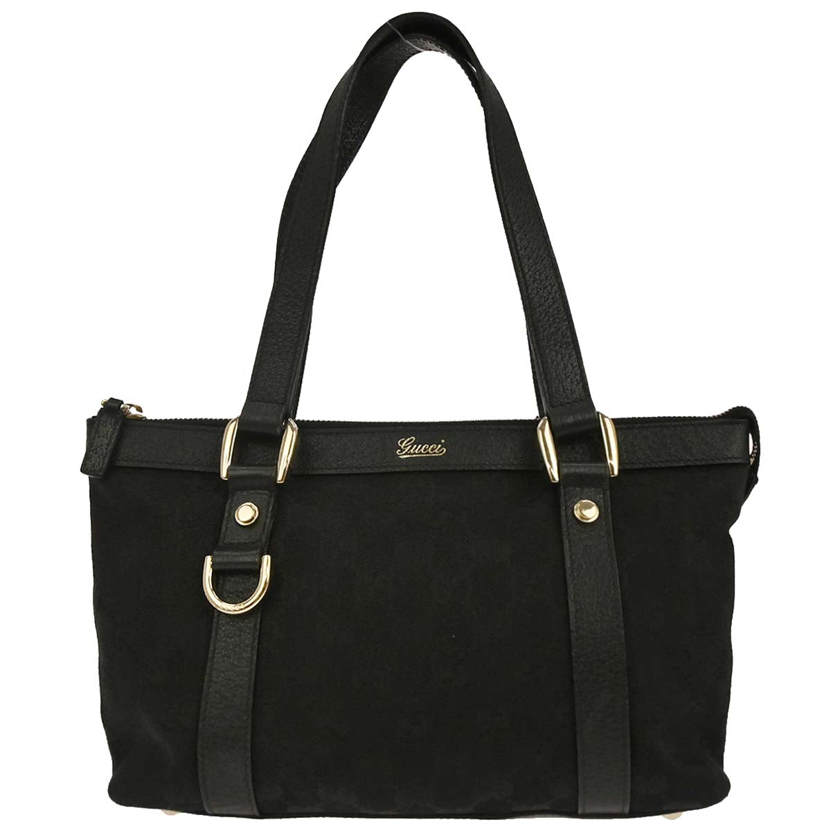 Gucci Black Canvas GG Handbag