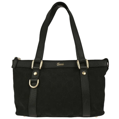 Gucci Black Canvas GG Handbag