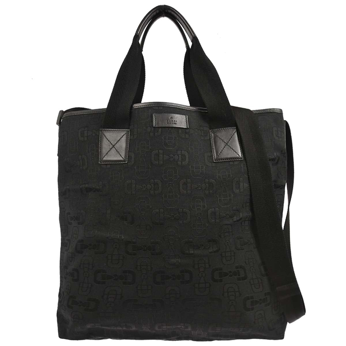 Gucci Black Canvas Tote 2way Shoulder Handbag