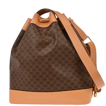 Celine Brown Macadam Bucket Shoulder Bag
