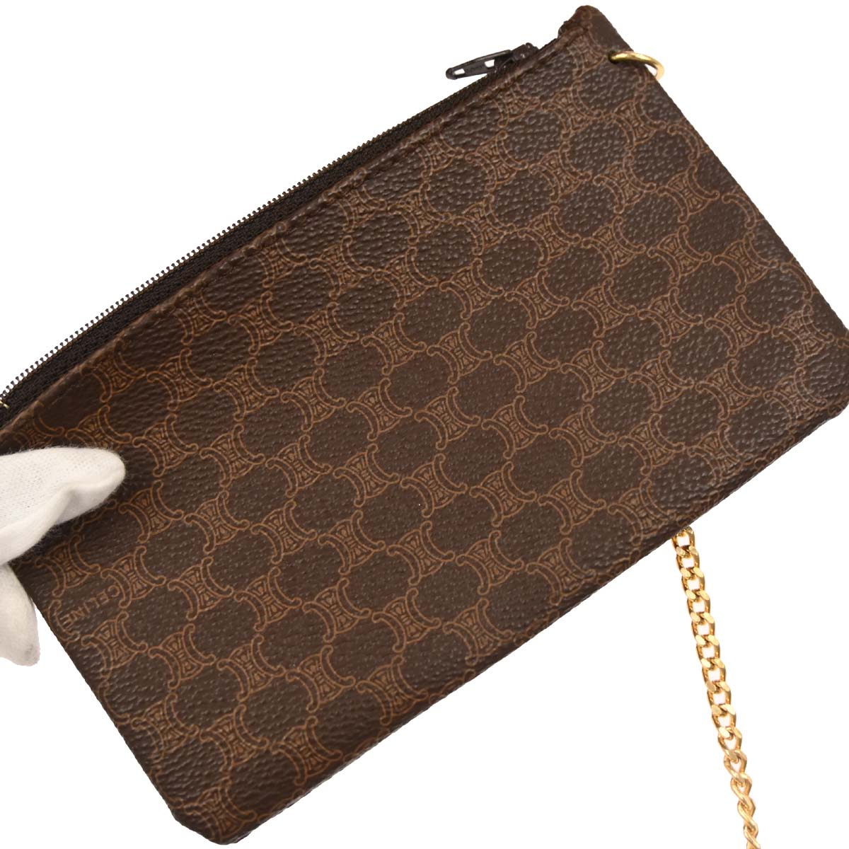 Celine Brown Macadam Bucket Shoulder Bag