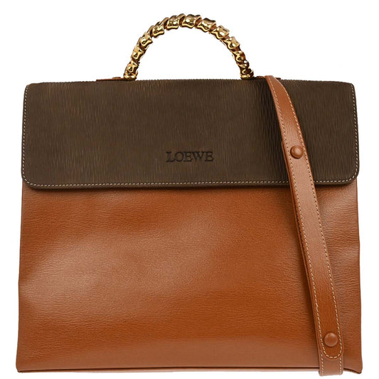 Loewe Brown Leather Velasquez 2way Shoulder Handbag
