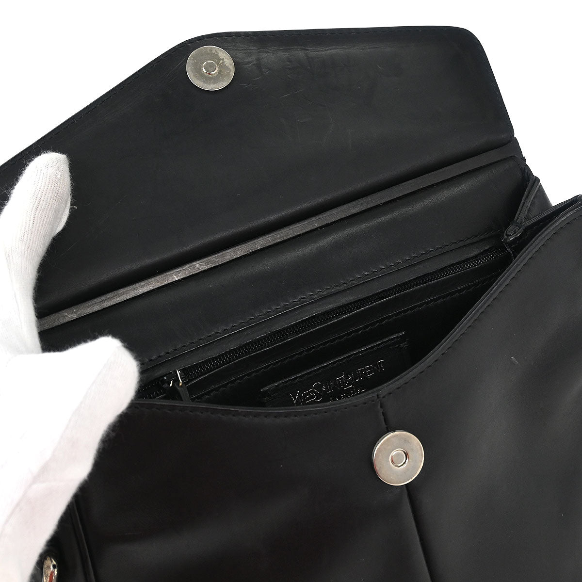 Yves Saint Laurent Rive Gauche Black Leather Shoulder Bag