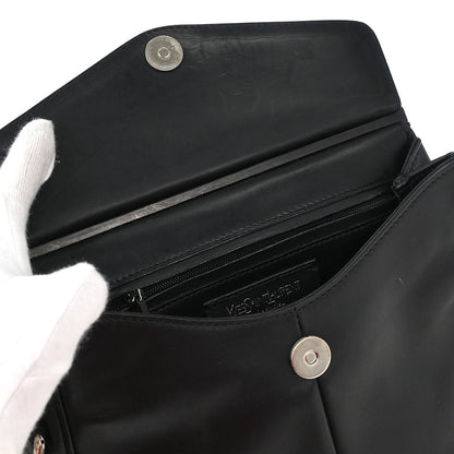 Yves Saint Laurent Rive Gauche Black Leather Shoulder Bag