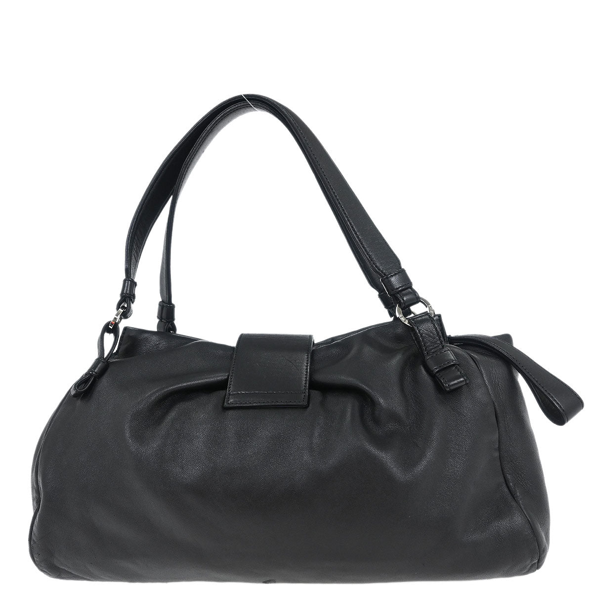 Loewe Black Leather Anagram Handbag