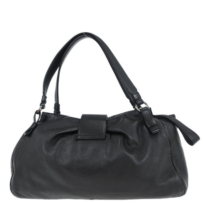 Loewe Black Leather Anagram Handbag