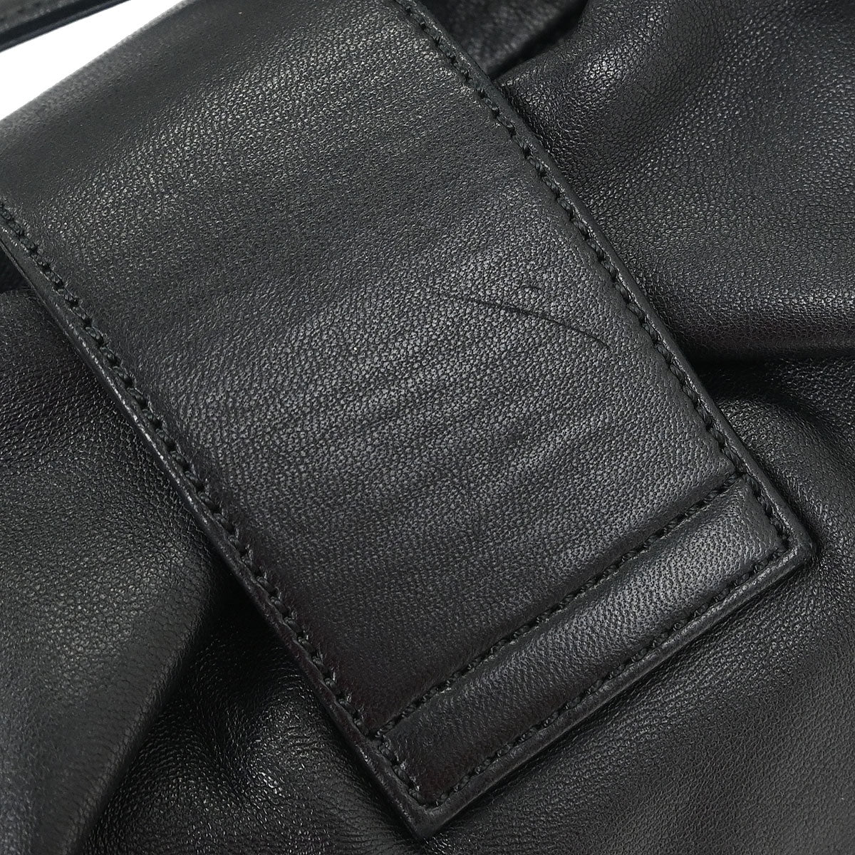 Loewe Black Leather Anagram Handbag