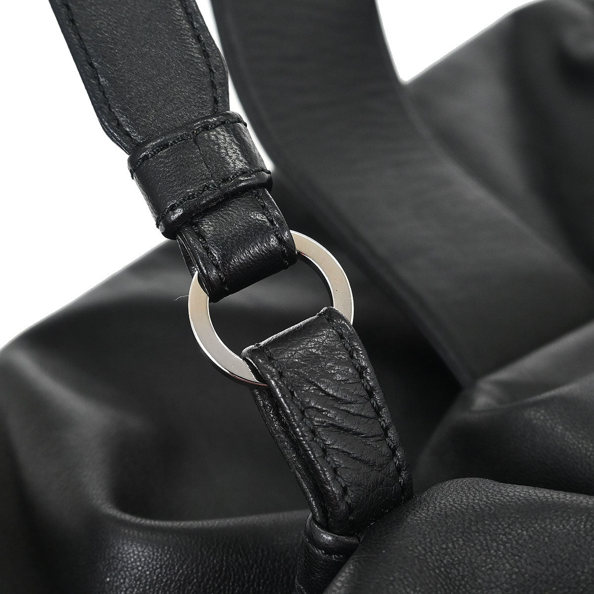 Loewe Black Leather Anagram Handbag