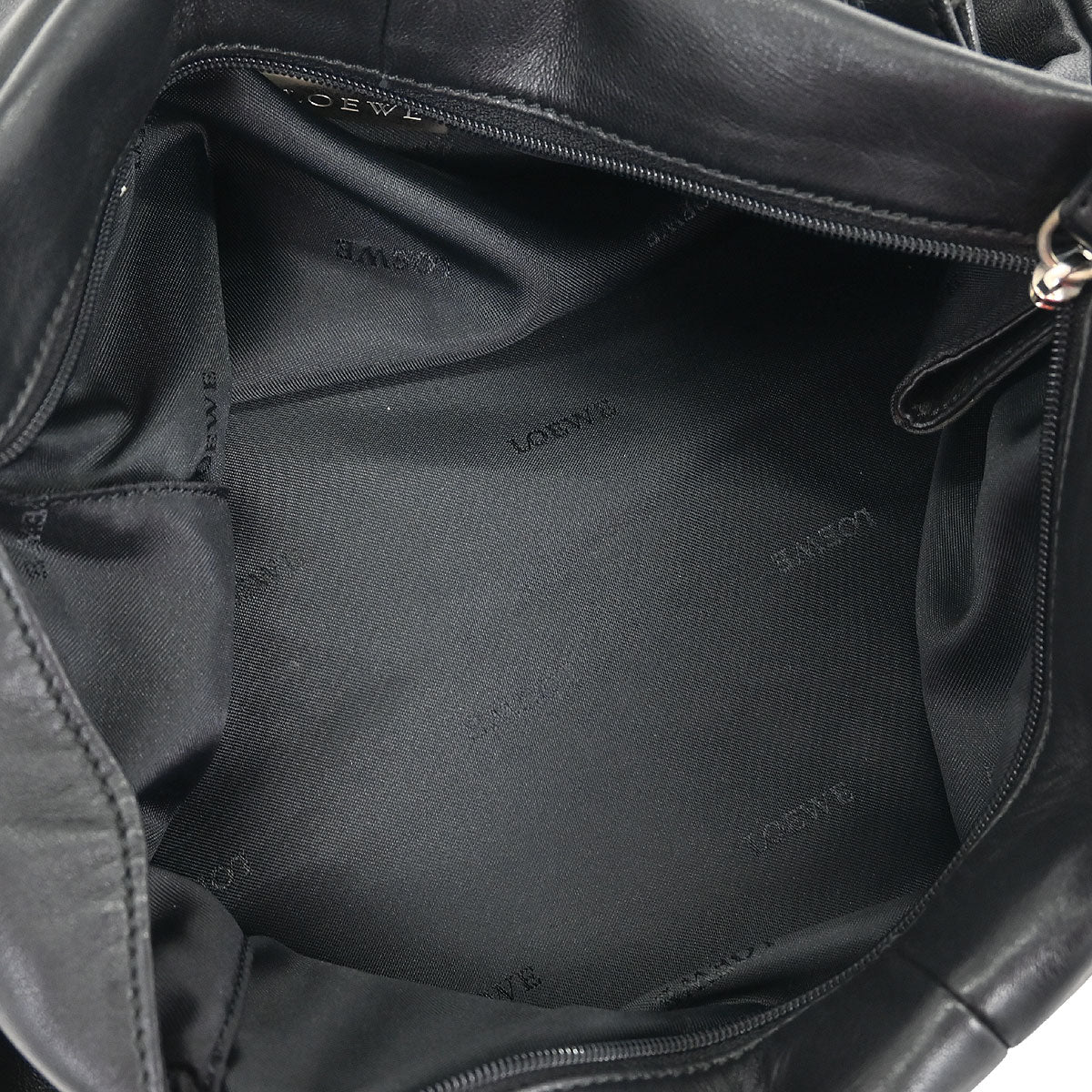 Loewe Black Leather Anagram Handbag