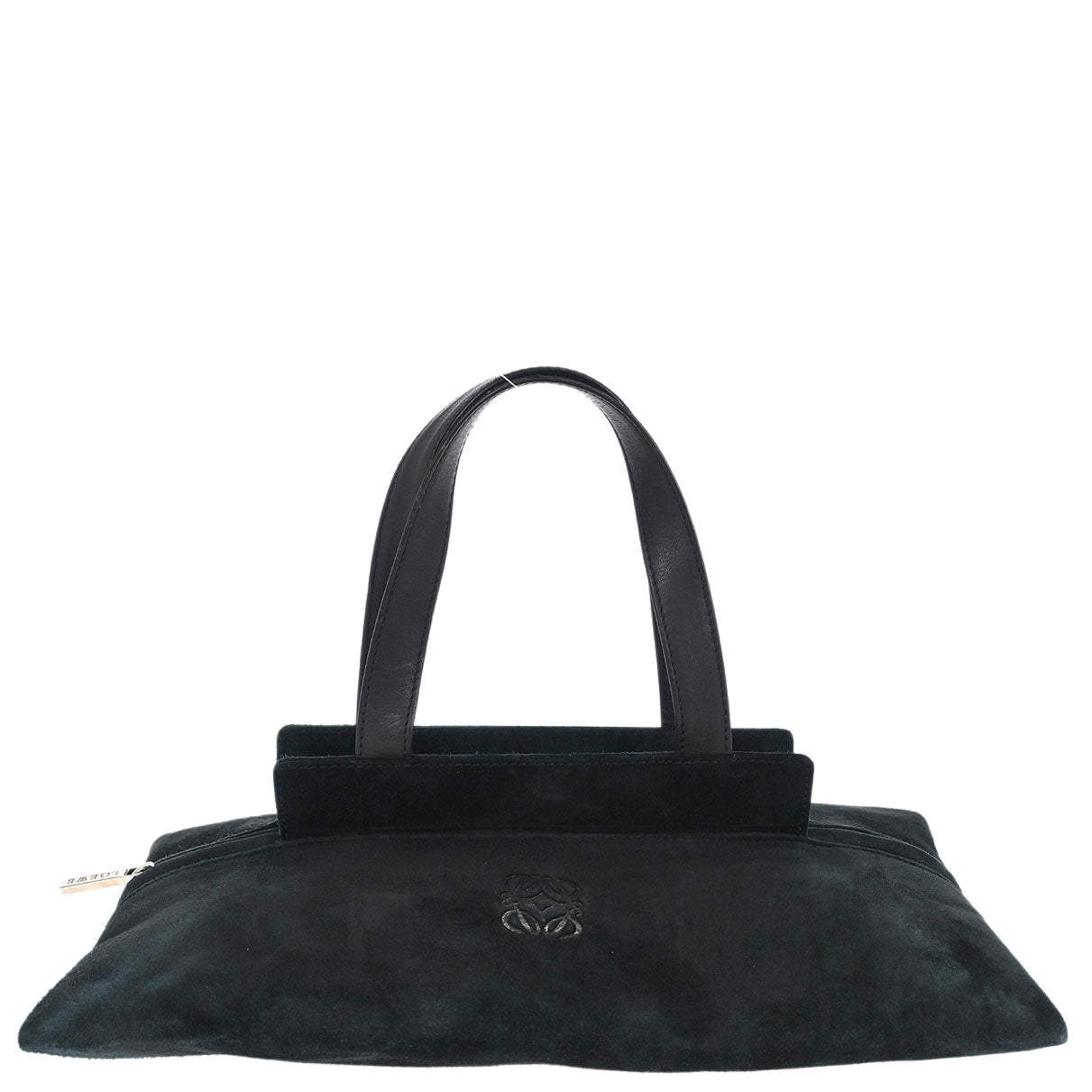 Loewe Black Suede Anagram Handbag
