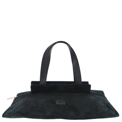 Loewe Black Suede Anagram Handbag