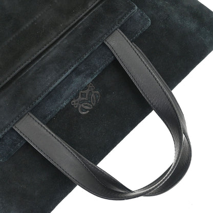 Loewe Black Suede Anagram Handbag