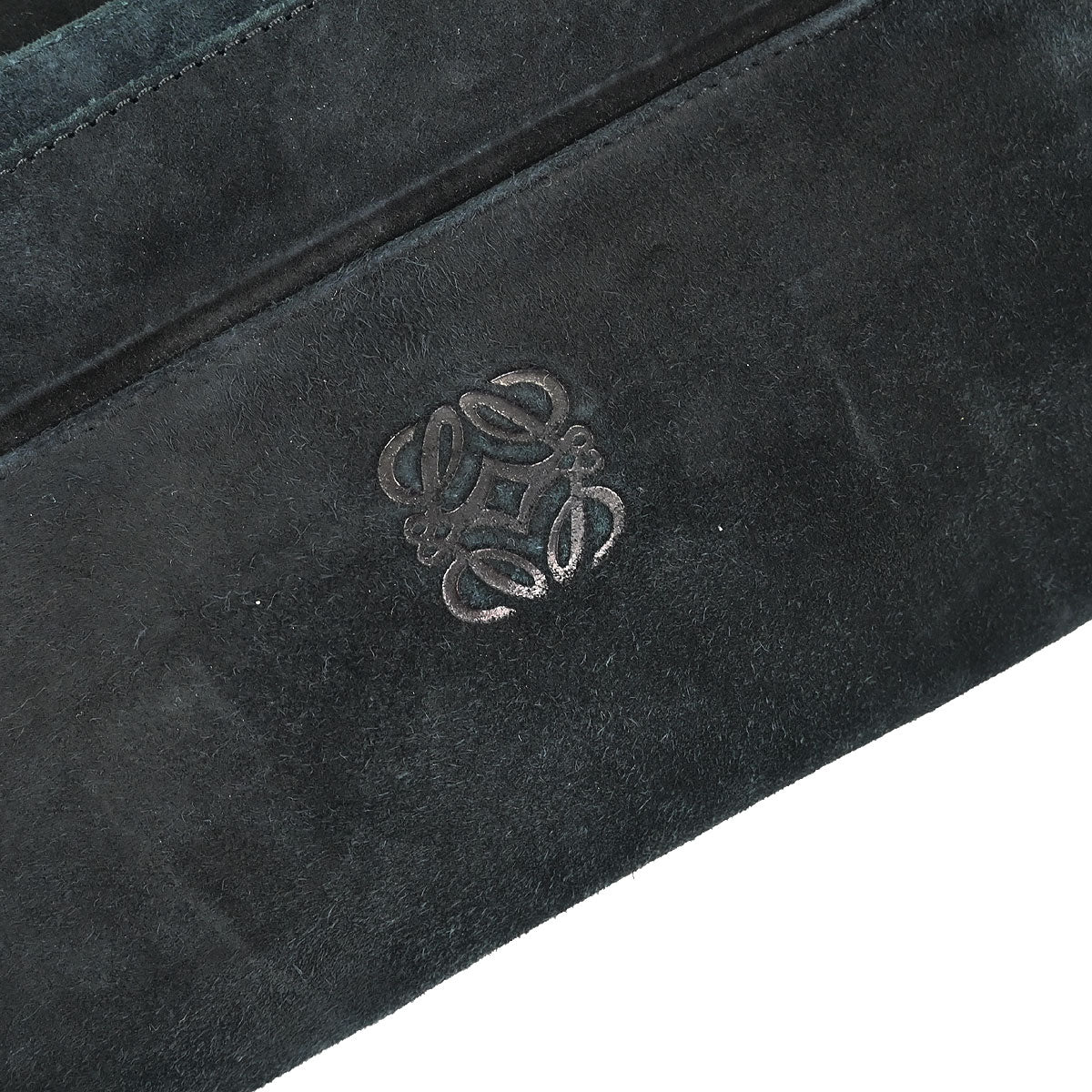 Loewe Black Suede Anagram Handbag