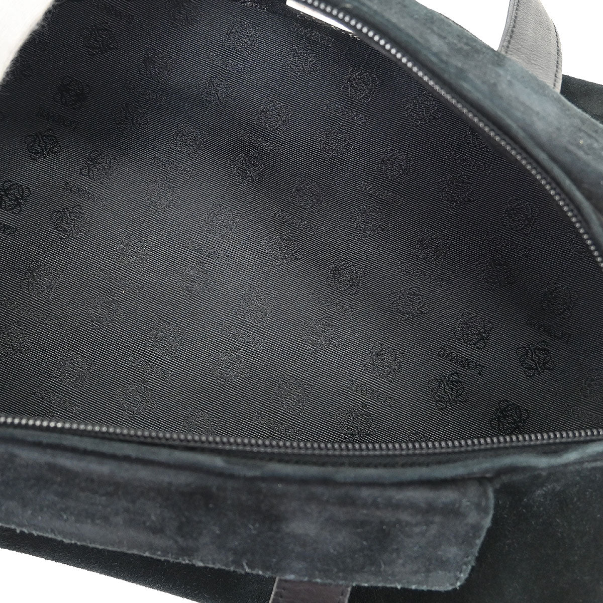 Loewe Black Suede Anagram Handbag
