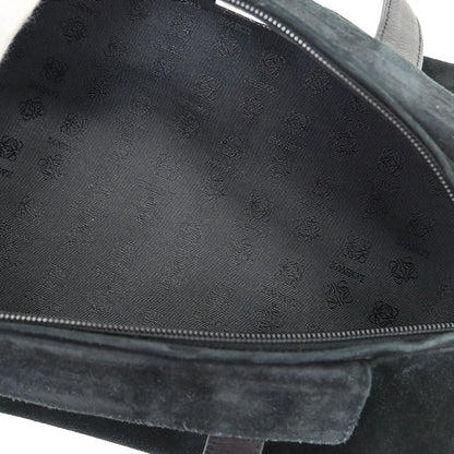 Loewe Black Suede Anagram Handbag