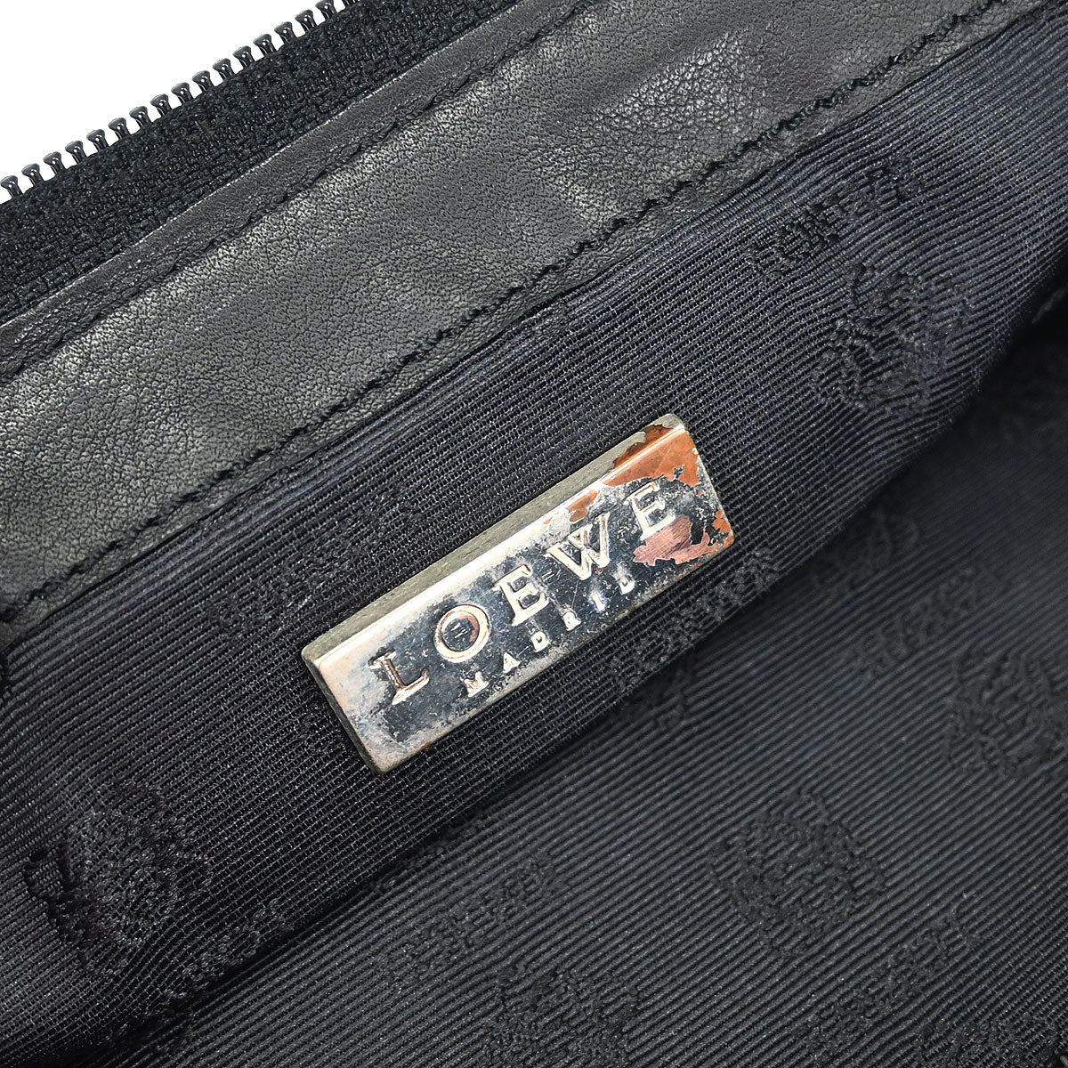 Loewe Black Suede Anagram Handbag