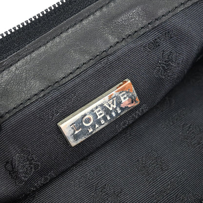 Loewe Black Suede Anagram Handbag