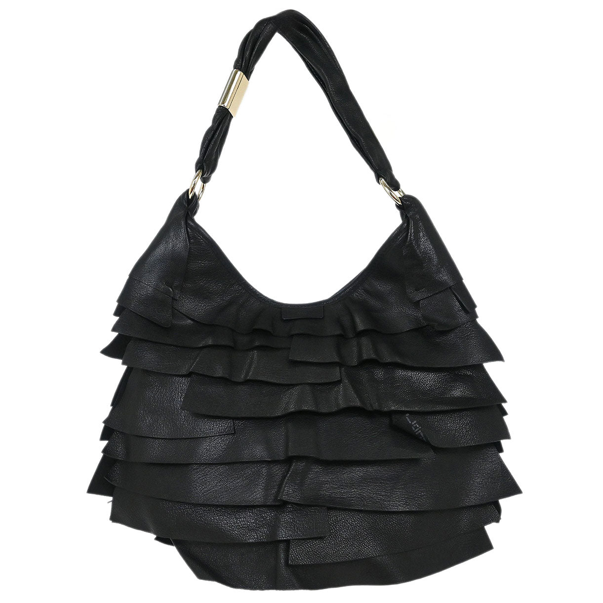 Yves Saint Laurent Black Leather Saint Tropez Hobo Bag