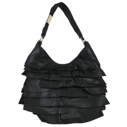 Yves Saint Laurent Black Leather Saint Tropez Hobo Bag