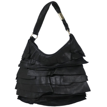 Yves Saint Laurent Black Leather Saint Tropez Hobo Bag