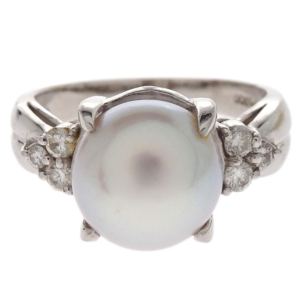Ring Pt900 Pearl Diamond #49