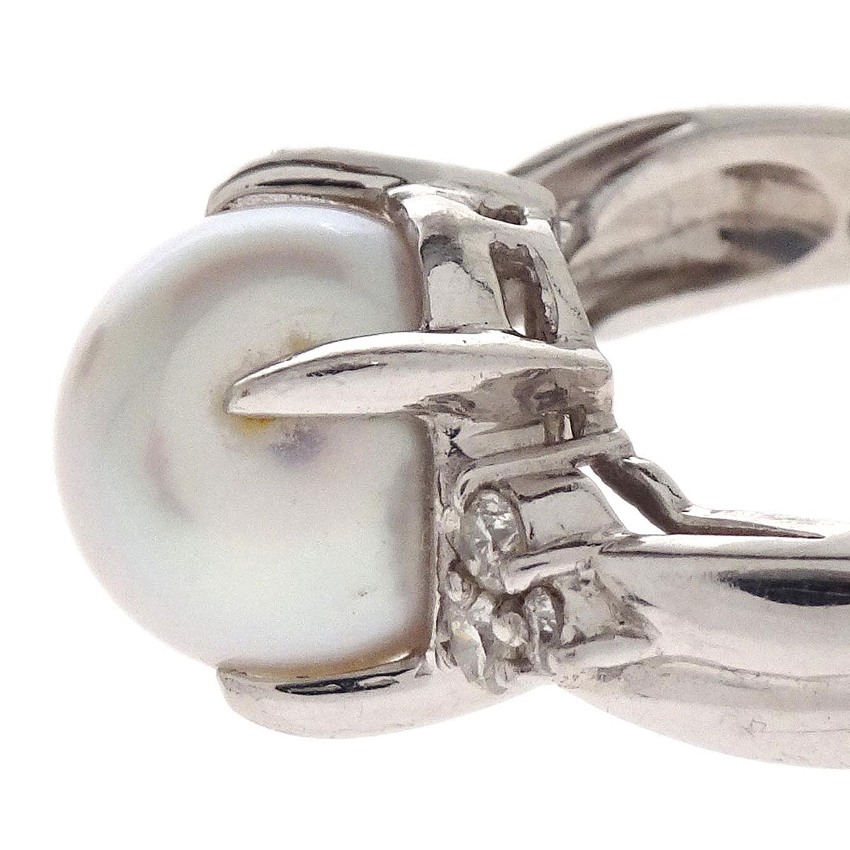 Ring Pt900 Pearl Diamond #49