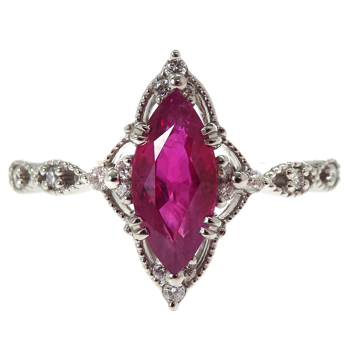 ☆RUBY☆ページ Ring Pt900 Ruby Diamond #51 – AMORE Vintage Tokyo