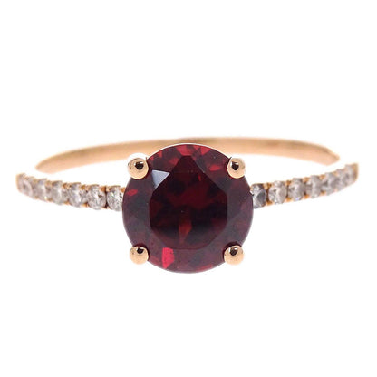 Ring 18K Garnet Diamond #51