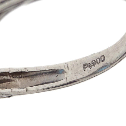 Ring Pt900 Blue Topaz Diamond #54