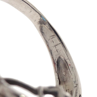 Ring Pt900 Blue Topaz Diamond #54